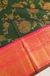 Kanchipuram Silk Jaal Dark Green Saree