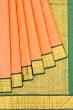 Kanchipuram Silk Plain Dual Tone Pink And Orange Saree