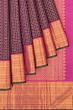 Taranga Kanchi Silk Checks And Butta Burgundy Saree