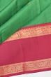 Kanchipuram Silk Vertical Lines And Butta Dark Green Saree