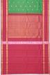 Kanchipuram Silk Vertical Lines And Butta Dark Green Saree