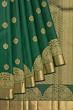 Kanchipuram Silk Butta Bottle Green Saree