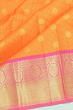 Kanchipuram Silk Checks And Butta Orange Saree