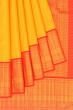 Kanchipuram Silk Checks And Butta Yellow Saree