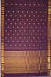 Kanchipuram Silk Checks And Butta Purple Saree