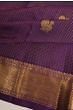 Kanchipuram Silk Checks And Butta Purple Saree