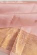 Kanchipuram Silk Oosi Lines And Butta Baby Pink Saree