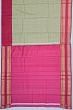 Kanchipuram Kora Organza Checks Mehandi Green Saree