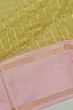 Kanchipuram Kora Organza Checks Pista Green Saree