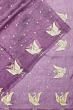 Organza Embroidery Butta Purple Saree