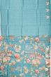 Organza Embroidery Butta Sea Blue Saree