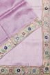 Organza Horizontal Lines Lavender Saree