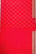 Georgette Criss Cross Checks Red Saree With Bandhani Inspired Pattern And Sequin Work