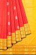 Kanchipuram Silk Checks And Butta Red Saree