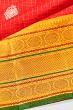 Kanchipuram Silk Checks And Butta Red Saree