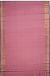 Kanchipuram Silk Twill Checks Pink Saree