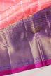 Kanchipuram Silk Checks And Butta Pink Saree