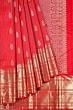 Kanchipuram Silk Checks And Butta Red Saree