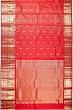 Kanchipuram Silk Checks And Butta Red Saree