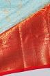 Kanchipuram Silk Brocade Sky Blue Saree