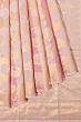 Kanchipuram Silk Geometrical Brocade White And Pink Saree