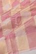 Kanchipuram Silk Geometrical Brocade White And Pink Saree