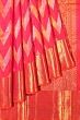 Kanchipuram Silk Zig Zag Lines Dual Tone Red And Pink Saree