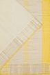 Chanderi Kora Organza Checks White Saree With Zari Border