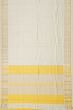 Chanderi Kora Organza Checks White Saree With Zari Border