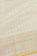 Chanderi Kora Organza Checks White Saree With Zari Border