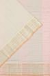 Chanderi Kora Organza Checks White Saree With Zari Border