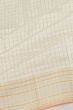 Chanderi Kora Organza Checks White Saree With Zari Border