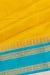 Kanchi Kora Organza Silk Plain Yellow Saree