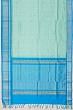 Kanchi Kora Organza Vertical Lines And Butta Aqua Blue Saree