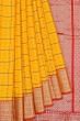 Kanchipuram Silk Checks Yellow Saree