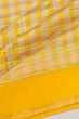 Kanchi Kora Organza Silk Checks Yellow Saree