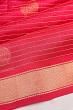 Organza Horizontal Lines And Butta Pink Saree