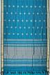 Organza Horizontal Lines And Butta Teal Blue Saree