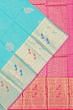 Kuppadam Cotton Silk Butta Sky Blue Saree