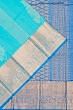 Kuppadam Cotton Silk Vertical Lines And Butta Sky Blue Saree