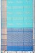 Kuppadam Cotton Silk Vertical Lines And Butta Sky Blue Saree