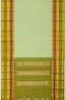 Kuppadam Cotton Silk Horizontal Lines Pastel Green Saree