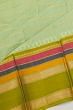 Kuppadam Cotton Silk Horizontal Lines Pastel Green Saree