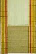 Kuppadam Cotton Silk Horizontal Lines Pastel Green Saree