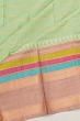 Kuppadam Cotton Silk Horizontal Lines Pastel Green Saree