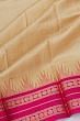 Kuppadam Cotton Silk Checks And Butta Beige Saree