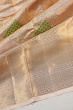 Kanchipuram Silk Tissue Brocade Peach Saree