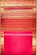 Kanchipuram Silk Checks And Butta Redish Pink Saree