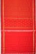 Kanchipuram Silk Vertical Lines And Butta Red Saree