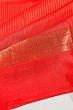 Classic Kanchipuram Silk Vertical Lines Red Saree